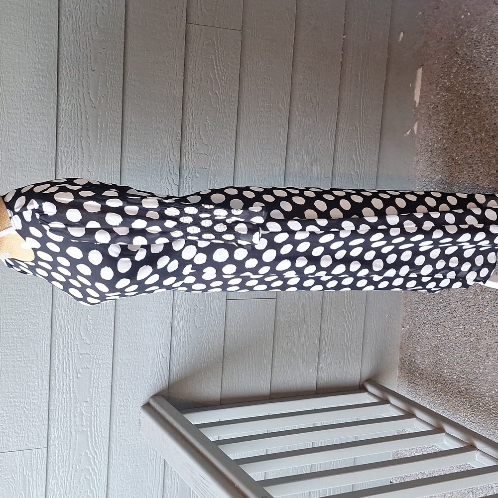 Reformation Carolena Midi Dress Luna Polka Dot Size 8 Puff Shoulder 3/4 Sleeve - Picture 7 of 13